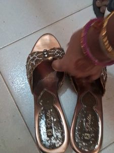 Elegant Beaded Rose Gold Heels