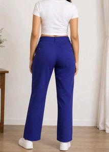 Vibrant Royal Blue Wide Leg Trousers