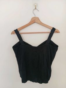 Black Button-Front Camisole Top