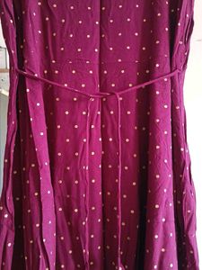 Maroon Polka Dot Dress with jacket