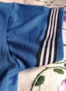 Blue Striped Sleeve Tee