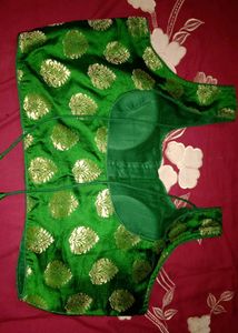 Elegant Green Brocade Blouse