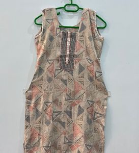 Stylish Geometric Print Kurta Set with Dupatta