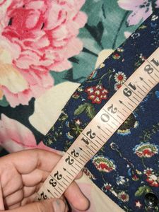 Vintage Floral Print navy midi dress