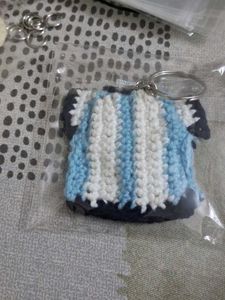 Crocheted Football Jersey Keychain