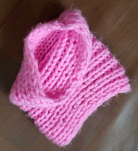 Handmade Pink Knitted Scarf