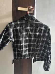 Checked Cropped Shirt