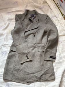 Stylish Grey Wool Blend Coat