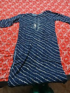 Elegant Blue Kurta with Embellishments