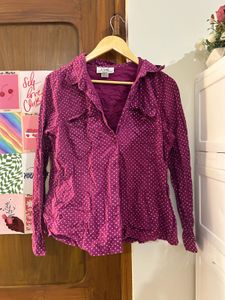 Cute Polka Dot Button-Up Shirt