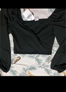Chic Black Wrap Crop Top