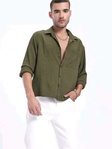 Boxy fit Premium Olive Green Shirt
