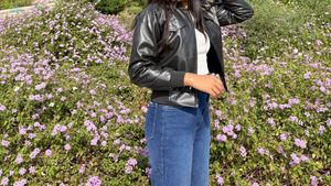 Black Faux Leather Bomber Jacket