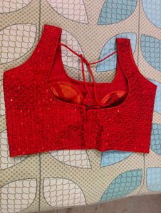 Sparkling Red Sequin Blouse