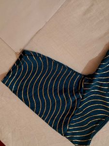 Teal Wave Print Blouse