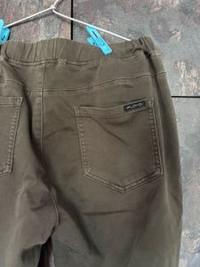 Olive Green Pull-On Pants