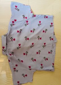 Light Blue Floral Print Top