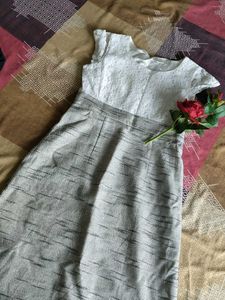 Elegant White &amp; Grey Dress