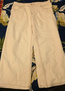 Cream Denim Jeans