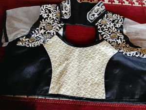 Elegant Black & White Embroidered Blouse