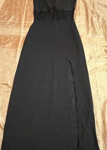 black slit dress maxi