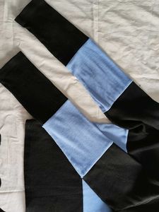 Black and Blue Striped Long Sleeve Top