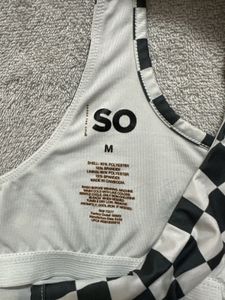 Checkerboard Cut-Out Crop Top