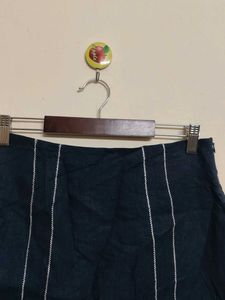 Navy Skirt with White Stitching