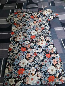 Floral Cold Shoulder Ruffle Dress