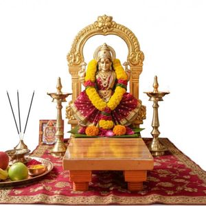 Small Wooden 6×6 Pooja Chauki