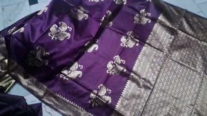 😱Elegant Purple banarasi silk saree 💕
