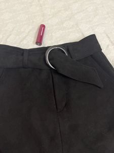 Chic Black Belted Skirt