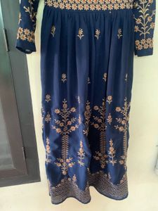 Elegant Navy Embroidered Gown