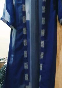Elegant Navy Blue Sheer Duster