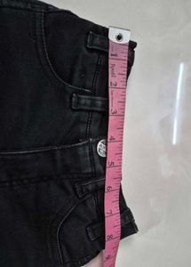 Gray Denim Shorts with "Original" Print