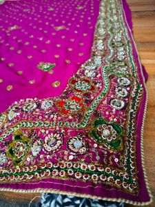 y2k purple heavy handwork saree..