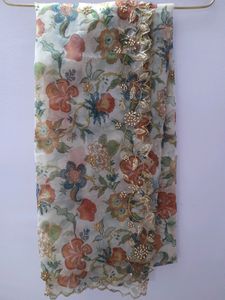 Beautiful Organza Self Design Dupatta(Beige Coour)