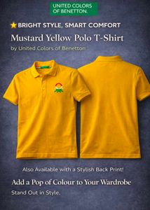 United Colors of Benetton Mustard Polo T-Shirt.