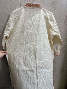 chikankari cotton short kurta