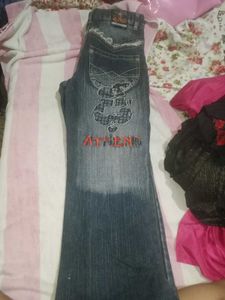 Shaded Jeans with Hand Fabric Paint