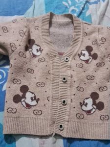 Mickey Mouse Print Cardigan