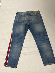 H&amp;M Slim Fit Denim With Red Inserts