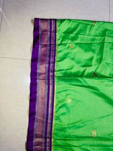 Vibrant Green Silk Saree with Blouse