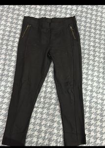 Stylish Black Zip Detail Pants