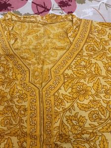 Vibrant Yellow Floral Print Kurta