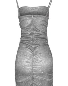 (Urbanic)oGlittery Rhinstone Chain Ruched Dress