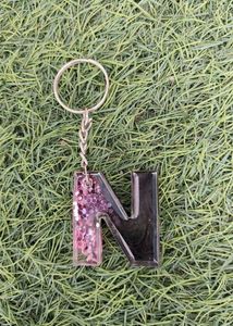 Letter N Resin Keychain