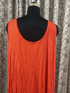 Vibrant Orange Sleeveless Top