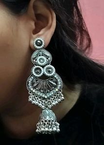 Shreeji Sales Silver Jhumka Earrings