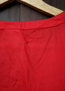 Vibrant Red Button-Up Blouse